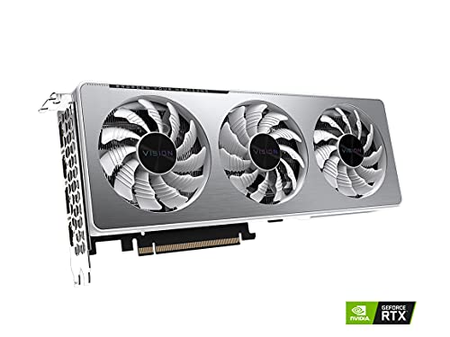 GIGABYTE GeForce RTX 3060 Vision OC 12G (REV2.0) Graphics Card, 3X WINDFORCE Fans, 12GB 192-bit GDDR6, GV-N3060VISION OC-12GD Video Card