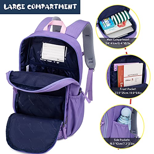 MOUNTAINTOP Kids Backpack for Boys Girls Elementary Kindergarten Bag Lightweight Children Daypack Purple