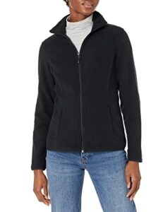amazon essentials women's classic-fit full-zip polar soft fleece jacket (available in plus size), black, x-large