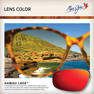 Maui Jim Men's and Women's Kaupo Gap Polarized Aviator Sunglasses, Red/Black Tortoise/Hawaii Lava ™, Medium