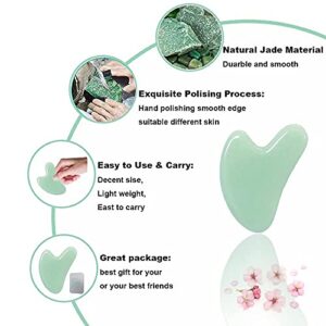 Ditind Gua Sha, Guasha Tool for Face, Natural Jade Stone Gua sha Tool for Face and Body SPA, Gua Sha Scraping Massage Tool for Toxins Prevents Wrinkles and Acupuncture Therapy