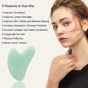 Ditind Gua Sha, Guasha Tool for Face, Natural Jade Stone Gua sha Tool for Face and Body SPA, Gua Sha Scraping Massage Tool for Toxins Prevents Wrinkles and Acupuncture Therapy