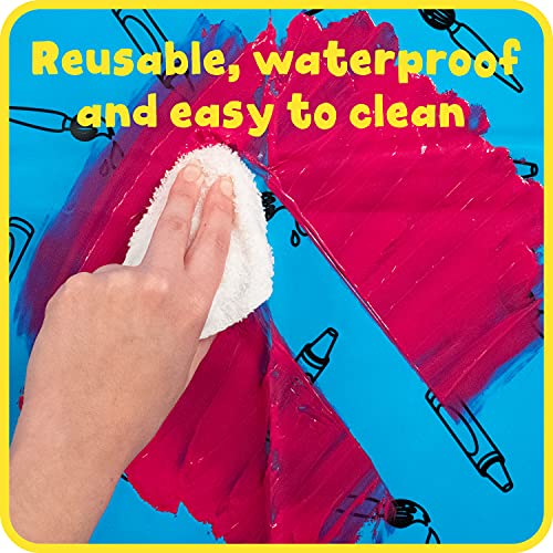 READY 2 LEARN Messy Mat - Splat Mat for Kids - Protect Tables and Floors - Waterproof - Reusable and Lightweight - 60”L x 60”W