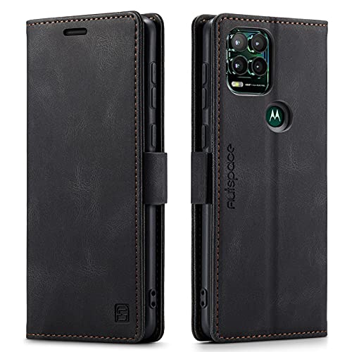 HAII Case for Moto G Stylus 5G 2021,PU Leather Folio Flip Wallet Case with Card Holster Stand Kickstand Magnetic Closure Shockproof Phone Cover for Motorola Moto G Stylus 5G 2021 (Black)