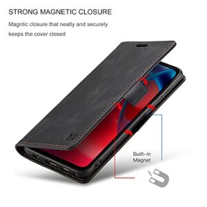 HAII Case for Moto G Stylus 5G 2021,PU Leather Folio Flip Wallet Case with Card Holster Stand Kickstand Magnetic Closure Shockproof Phone Cover for Motorola Moto G Stylus 5G 2021 (Black)