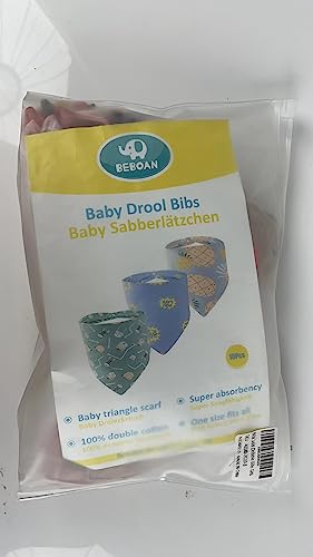 BEBOAN Baby Bandana Drool Bibs, 10-Pack Newborn Bibs for Toddler Girls Drooling Teething, 100% Organic Cotton Soft and Absorbent Baby Bibs, Adjustable Size (Girl)