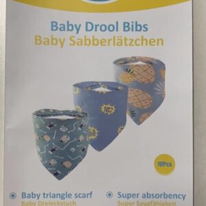 BEBOAN Baby Bandana Drool Bibs, 10-Pack Newborn Bibs for Toddler Girls Drooling Teething, 100% Organic Cotton Soft and Absorbent Baby Bibs, Adjustable Size (Girl)