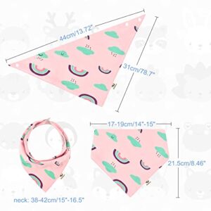 BEBOAN Baby Bandana Drool Bibs, 10-Pack Newborn Bibs for Toddler Girls Drooling Teething, 100% Organic Cotton Soft and Absorbent Baby Bibs, Adjustable Size (Girl)