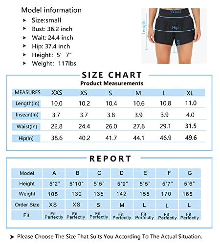 THE GYM PEOPLE Womens High Waisted Running Shorts Quick Dry Athletic Workout Shorts with Mesh Liner Zipper Pockets (Jasmine Green, Small)