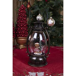 Clever Creations Musical Christmas Snow Globe Lantern, Lighted LED Swirling Glitter Water Lantern Home Decoration, Battery Operated, Dog