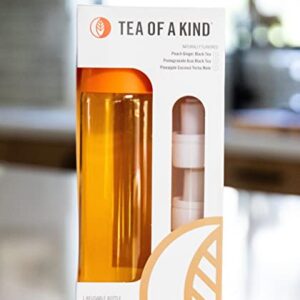 Tea of a Kind TOAK Reusable Water Bottle Starter Kit - Includes 3 Caps to Mix With Your Water, Portable Flavor Caps (Orange Bottle)