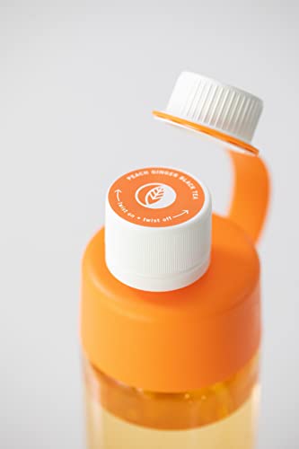 Tea of a Kind TOAK Reusable Water Bottle Starter Kit - Includes 3 Caps to Mix With Your Water, Portable Flavor Caps (Orange Bottle)