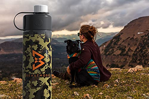 TOAK Reusable Water Bottle Starter Kit - Includes 3 Caps to Mix With Your Water, Portable Tea of a Kind Flavor Caps (Beast Mode Bottle)