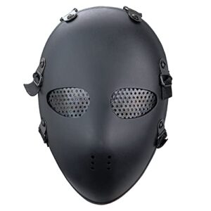 airsoft paintball mask tactical bb gun classic style head protective mask field hunting military war game shooting accessories (black)