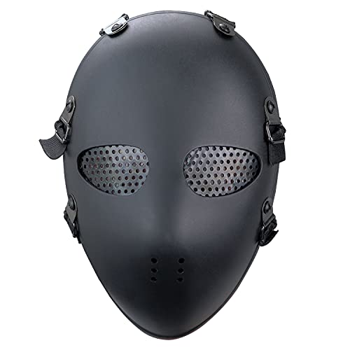 Airsoft Paintball Mask Tactical BB Gun Classic Style Head Protective Mask Field Hunting Military War Game Shooting Accessories (Black)