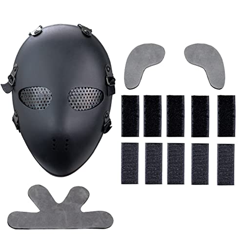 Airsoft Paintball Mask Tactical BB Gun Classic Style Head Protective Mask Field Hunting Military War Game Shooting Accessories (Black)