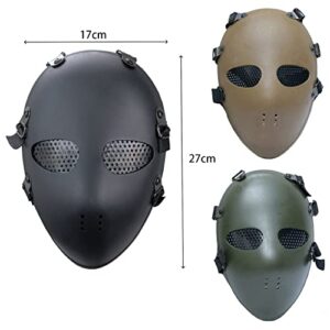 Airsoft Paintball Mask Tactical BB Gun Classic Style Head Protective Mask Field Hunting Military War Game Shooting Accessories (Black)