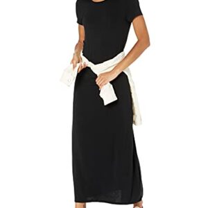 Amazon Essentials Women's Short-Sleeve Maxi Dress, Black, Medium