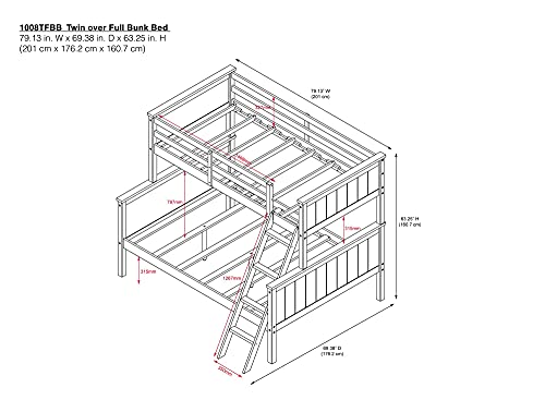 DHP Maxton Twin Over Full Bunk Bed, White