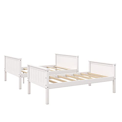 DHP Maxton Twin Over Full Bunk Bed, White