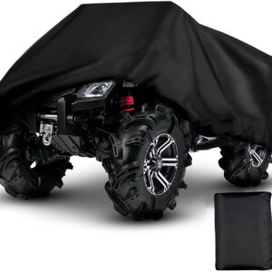 ATV Cover Waterproof, Heavy Duty Black Protects 4 Wheeler 88 x 39 x 42 inch from Snow Rain Dust and Sun