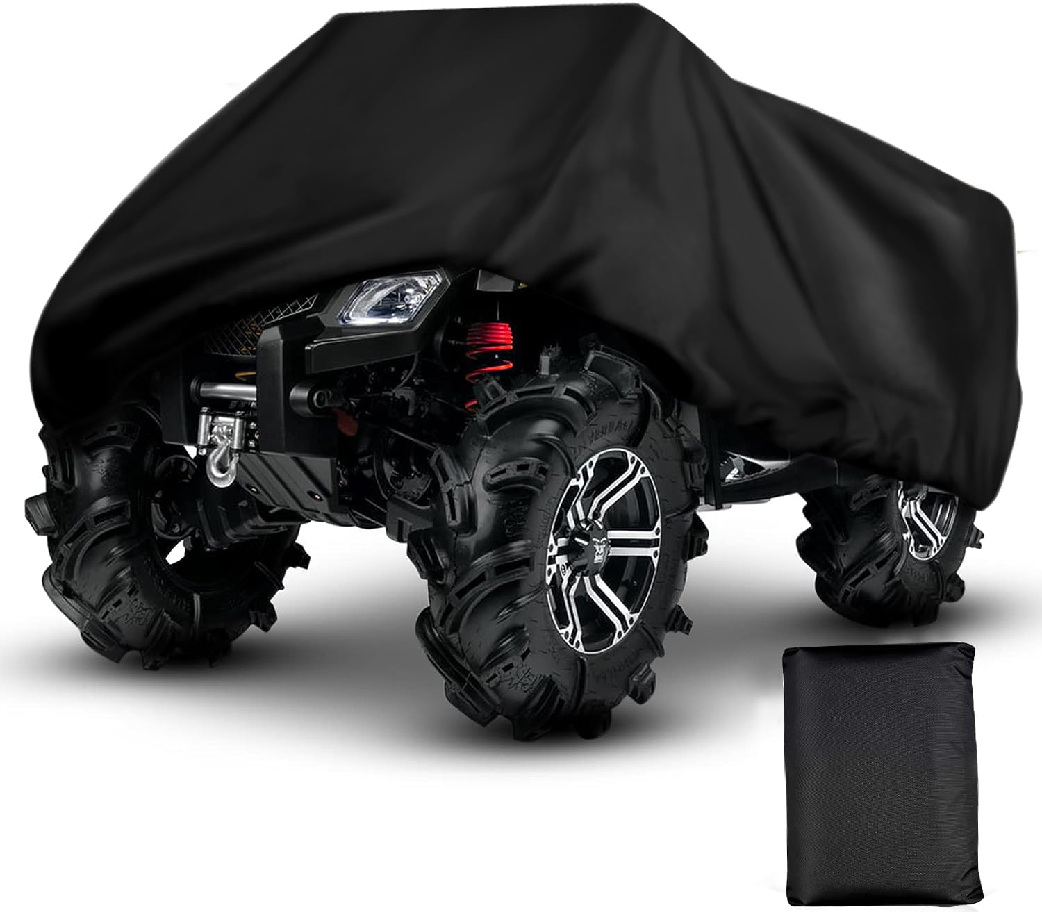 ATV Cover Waterproof, Heavy Duty Black Protects 4 Wheeler 88 x 39 x 42 inch from Snow Rain Dust and Sun