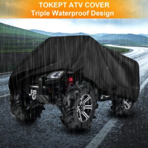 ATV Cover Waterproof, Heavy Duty Black Protects 4 Wheeler 88 x 39 x 42 inch from Snow Rain Dust and Sun