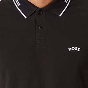 BOSS Men's Paul Curved Logo Polo Shirt, Black Coal, X-Large