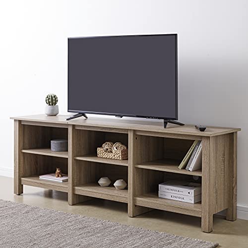 ROCKPOINT 70inch TV Stand Storage Media Console Entertainment Center,Driftwood