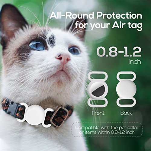 Air tag Dog Collar Holder(2 Pack), Protective Silicone Pet Collar Case for Apple Air tag 2021, Anti-Lost Air Tag Case Holder Compatible with Cat Dog Collars Charms & Pets Accessories - Black & White