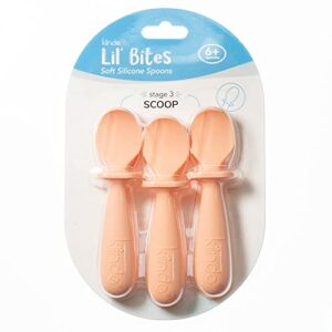 Kiinde Silicone Baby Spoons | Set of 3 Toddler Utensils for Teething & Baby Led Weaning | Developmental Meal Set of Non-Toxic Self Feeding Baby Utensils & Spoons | For Kids Ages 0-12 Months & Beyond