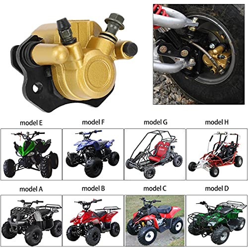 FVRITO Brake Caliper and Pads for 110cc 125cc 150cc 200cc 250cc 196cc 6.5HP Coleman kt196 yerf dog gx150 Kandi Baja RTK200 Go Kart Dune Buggy Taotao Roketa Sunl Kazuma Chinese ATV Quad Golden