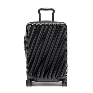 tumi 19 degree international expandable 4-wheel carry on - hard shell carry on luggage - rolling carry on luggage for plane & international travel - black