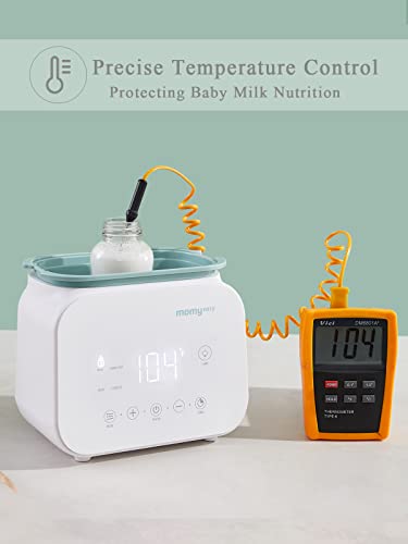 MOMYEASY Baby Bottle Warmer, Fast Bottle Warmer 7-in-1 Food Heater&Defrost with LCD Display, Baby Breast Milk Formula Warmer with 24H Temperature Control (White)