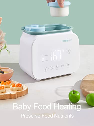 MOMYEASY Baby Bottle Warmer, Fast Bottle Warmer 7-in-1 Food Heater&Defrost with LCD Display, Baby Breast Milk Formula Warmer with 24H Temperature Control (White)