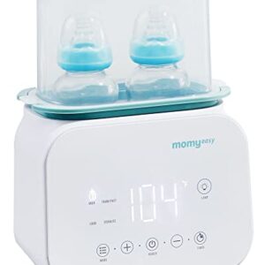 MOMYEASY Baby Bottle Warmer, Fast Bottle Warmer 7-in-1 Food Heater&Defrost with LCD Display, Baby Breast Milk Formula Warmer with 24H Temperature Control (White)