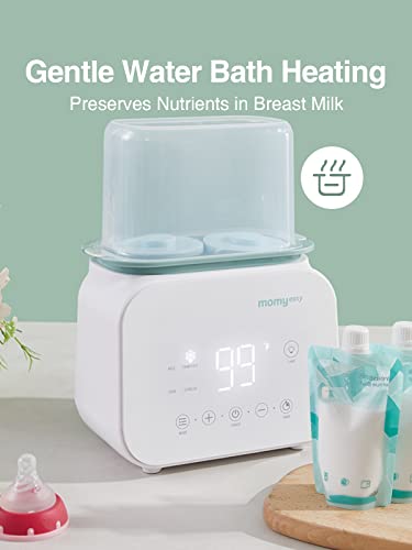 MOMYEASY Baby Bottle Warmer, Fast Bottle Warmer 7-in-1 Food Heater&Defrost with LCD Display, Baby Breast Milk Formula Warmer with 24H Temperature Control (White)