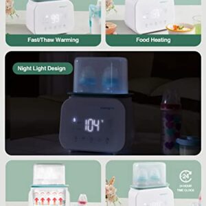 MOMYEASY Baby Bottle Warmer, Fast Bottle Warmer 7-in-1 Food Heater&Defrost with LCD Display, Baby Breast Milk Formula Warmer with 24H Temperature Control (White)