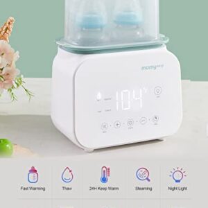 MOMYEASY Baby Bottle Warmer, Fast Bottle Warmer 7-in-1 Food Heater&Defrost with LCD Display, Baby Breast Milk Formula Warmer with 24H Temperature Control (White)