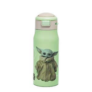 zak designs star wars double-wall vacuum insulated, 18/8 stainless steel kids mesa water bottle with flip-up straw spout and locking spout cover, durable cup for sports or travel (13.5 oz,the child)