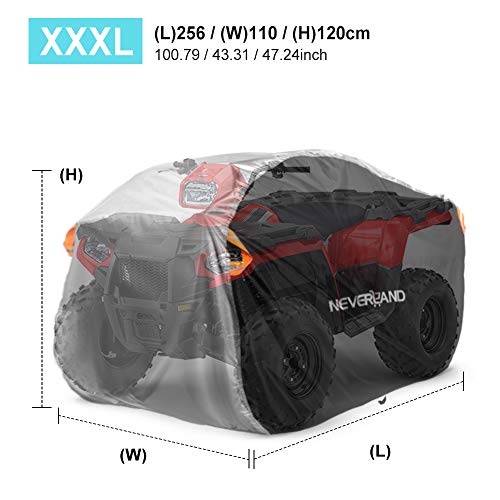 NEVERLAND ATV Cover Waterproof Heavy Duty XXXL Universal Quad Cover Outdoor Storage Cover 4 Wheeler Rain Cover All Weather for Polaris Sportsman Yamaha Honda Kawasaki Quad Bike