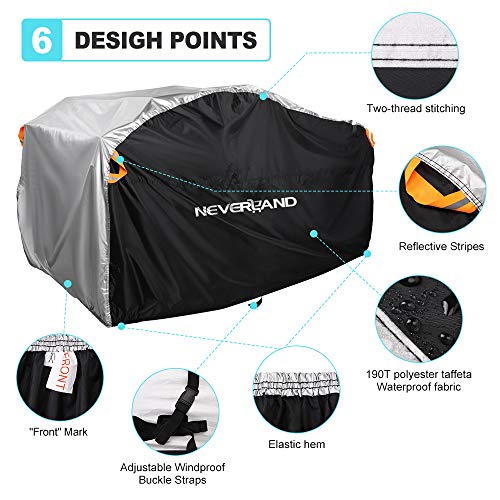 NEVERLAND ATV Cover Waterproof Heavy Duty XXXL Universal Quad Cover Outdoor Storage Cover 4 Wheeler Rain Cover All Weather for Polaris Sportsman Yamaha Honda Kawasaki Quad Bike