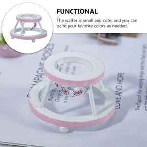 Amosfun Stand Learning Walker Toy Doll House Foldable Activity Baby Walker Activity Walker and Rocker Miniature