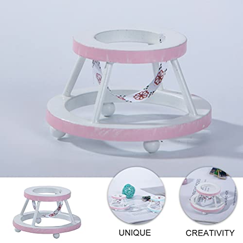 Amosfun Stand Learning Walker Toy Doll House Foldable Activity Baby Walker Activity Walker and Rocker Miniature