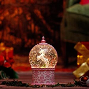 Unicorn Musical Snow Globes, 7.1 Inch Lighted Snow Globe with Swirling Glitter, Battery Operated & USB Powered