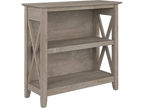 Bush Furniture Key West Small 2 Bookcase in Washed Gray