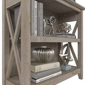 Bush Furniture Key West Small 2 Bookcase in Washed Gray