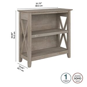 Bush Furniture Key West Small 2 Bookcase in Washed Gray