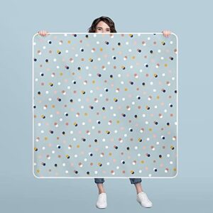 Wildcubz 51" Heavy Duty Baby Splat Mat for Under High Chair | Includes Wet Bag | Premium Washable Toddler Mat | Baby Led Weaning | High Chair Mat for Floor | Craft Mat | Splash Mat (Dots)