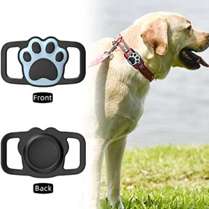 leChivée Airtag Dog Collar Case, 2 Pack Airtag Holder Tracking Cover Compatible with Air Tag GPS, Silicone Airtag Case Anti-Lost Protective Loop for Dog Pet Cat Collar Backpack